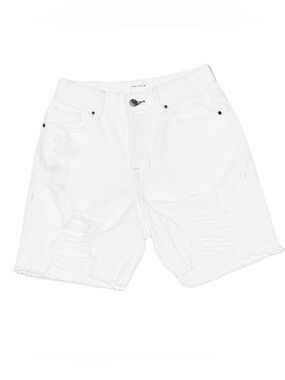 🩳☀️ PACSUN White Heavily Distressed High Rise Boy Shorts Y2K Denim Sz 25